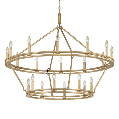 Sutton Chandelier in Champagne Silver Leaf (Medium/2-Tier).