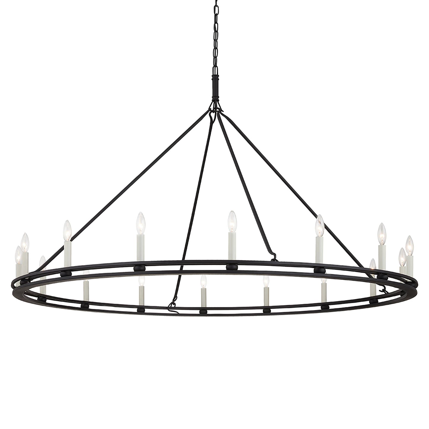 Sutton Chandelier in Textured Black (Large/1-Tier).