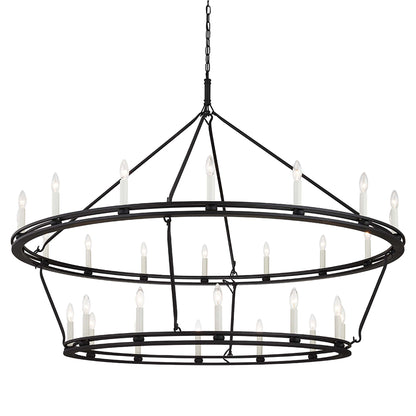 Sutton Chandelier in Textured Black (Large/2-Tier).