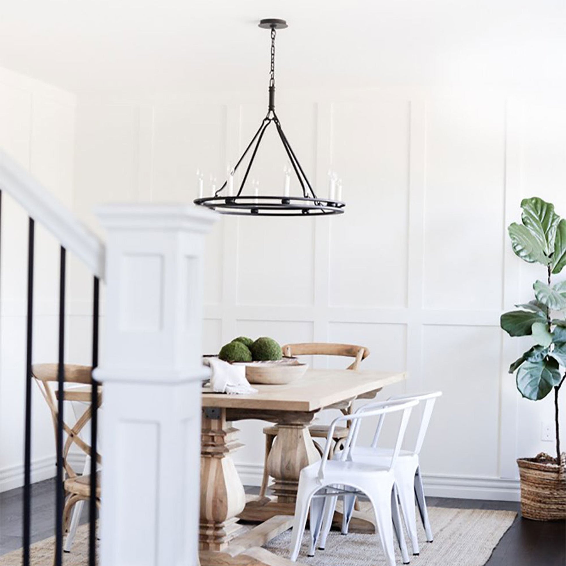 Sutton Chandelier in dining room.