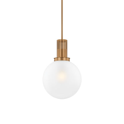 Tobias Pendant Light in Patina Brass (15.75-Inch).