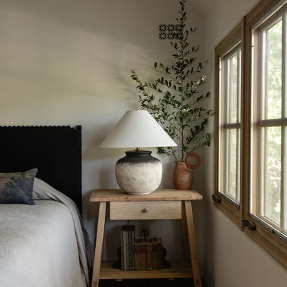 Unearthed Table Lamp in bedroom.