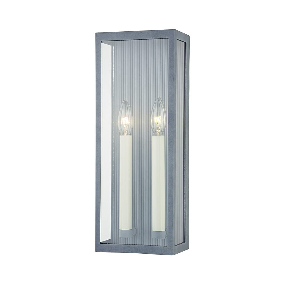 Vail Outdoor Wall Light in Weathered Zinc (2-Light).