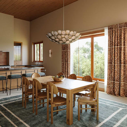 Wassama Chandelier in dining room.