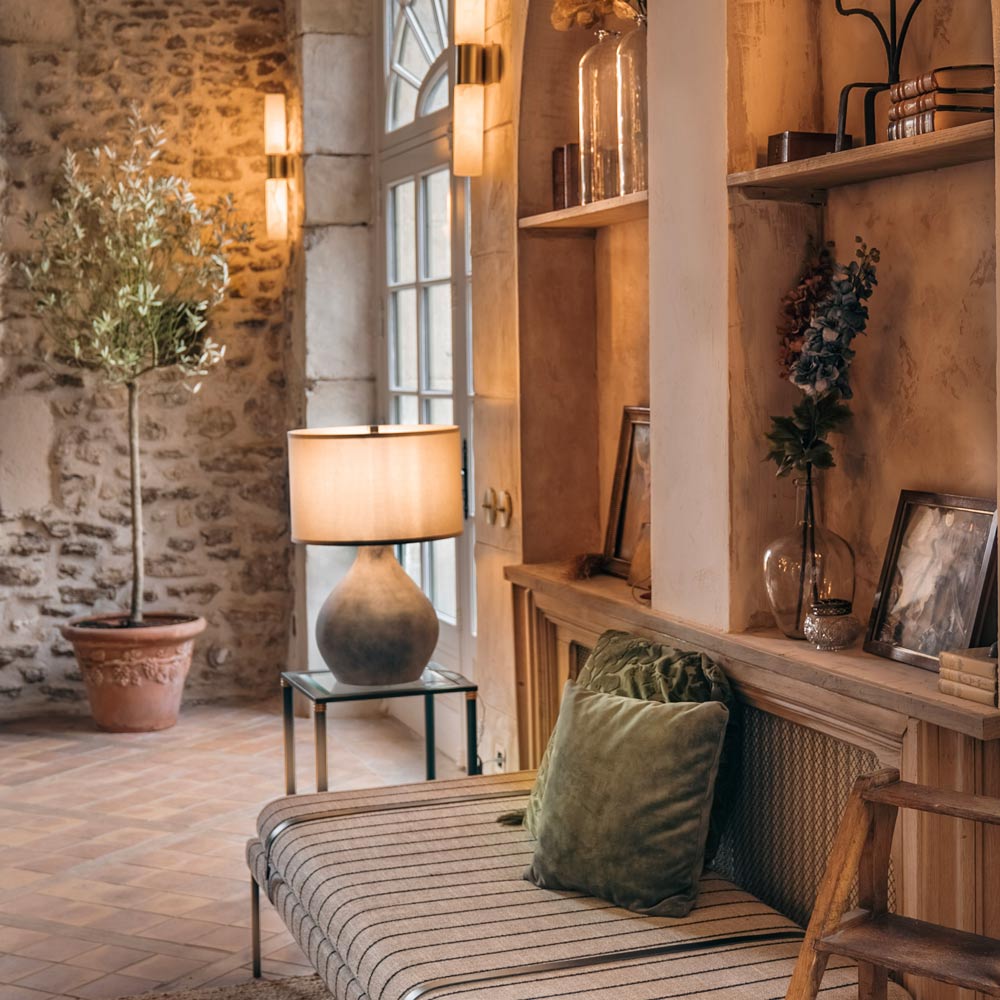Zen Table Lamp in living room.