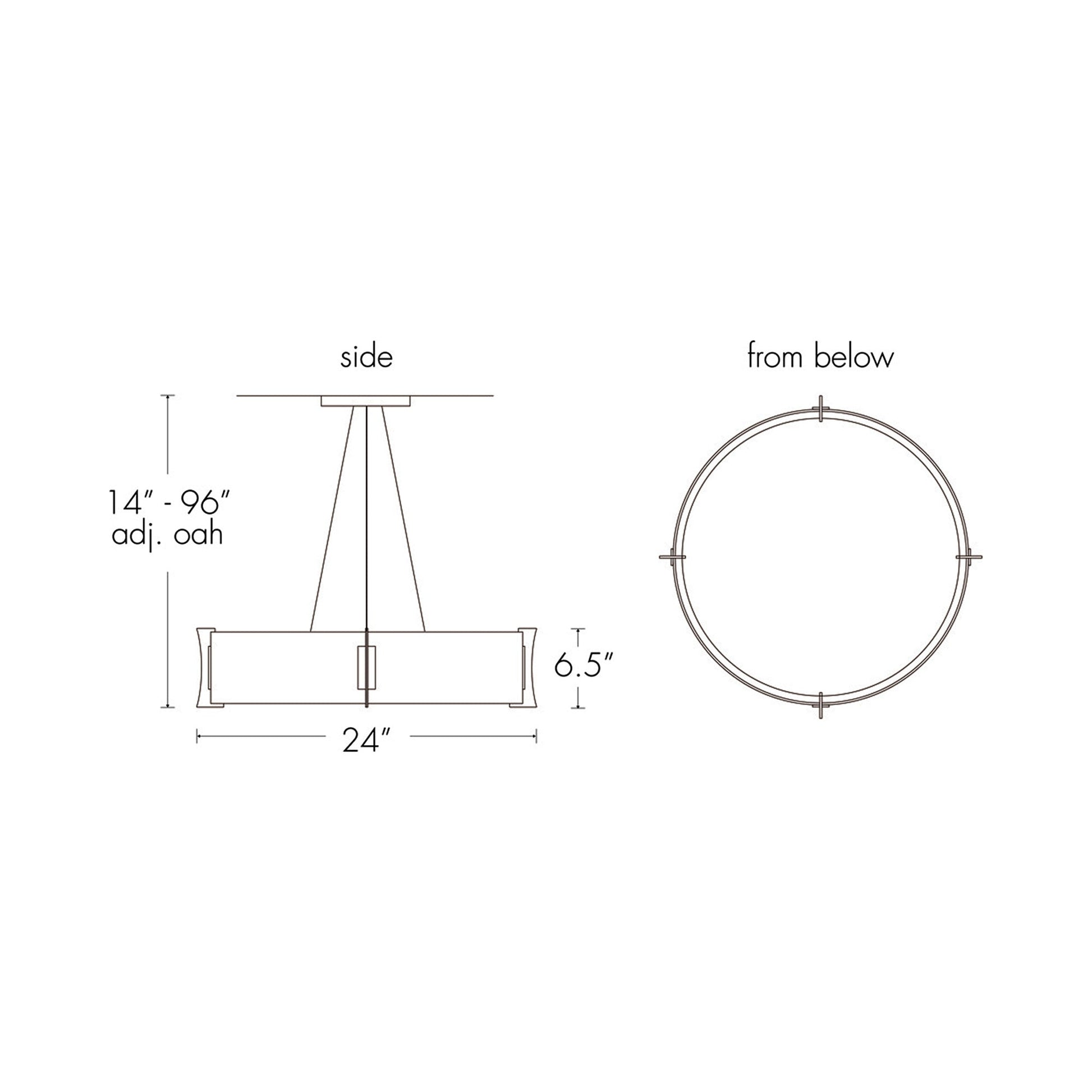 Genesis Pendant Light - line drawing.