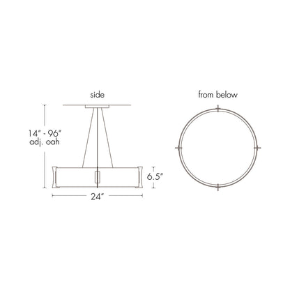 Genesis Pendant Light - line drawing.