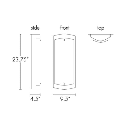 Luz Azul Outdoor Wall Light - line drawing.