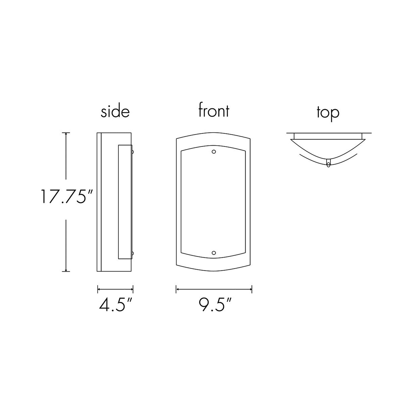 Luz Azul Outdoor Wall Light - line drawing.