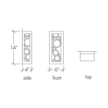 Modelli Outdoor LED Wall Light - line drawing.