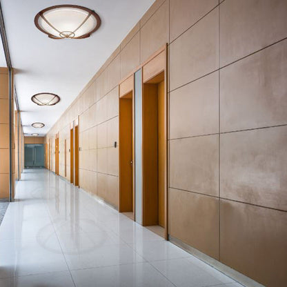 Synergy Flush Mount Ceiling Light in hallway.