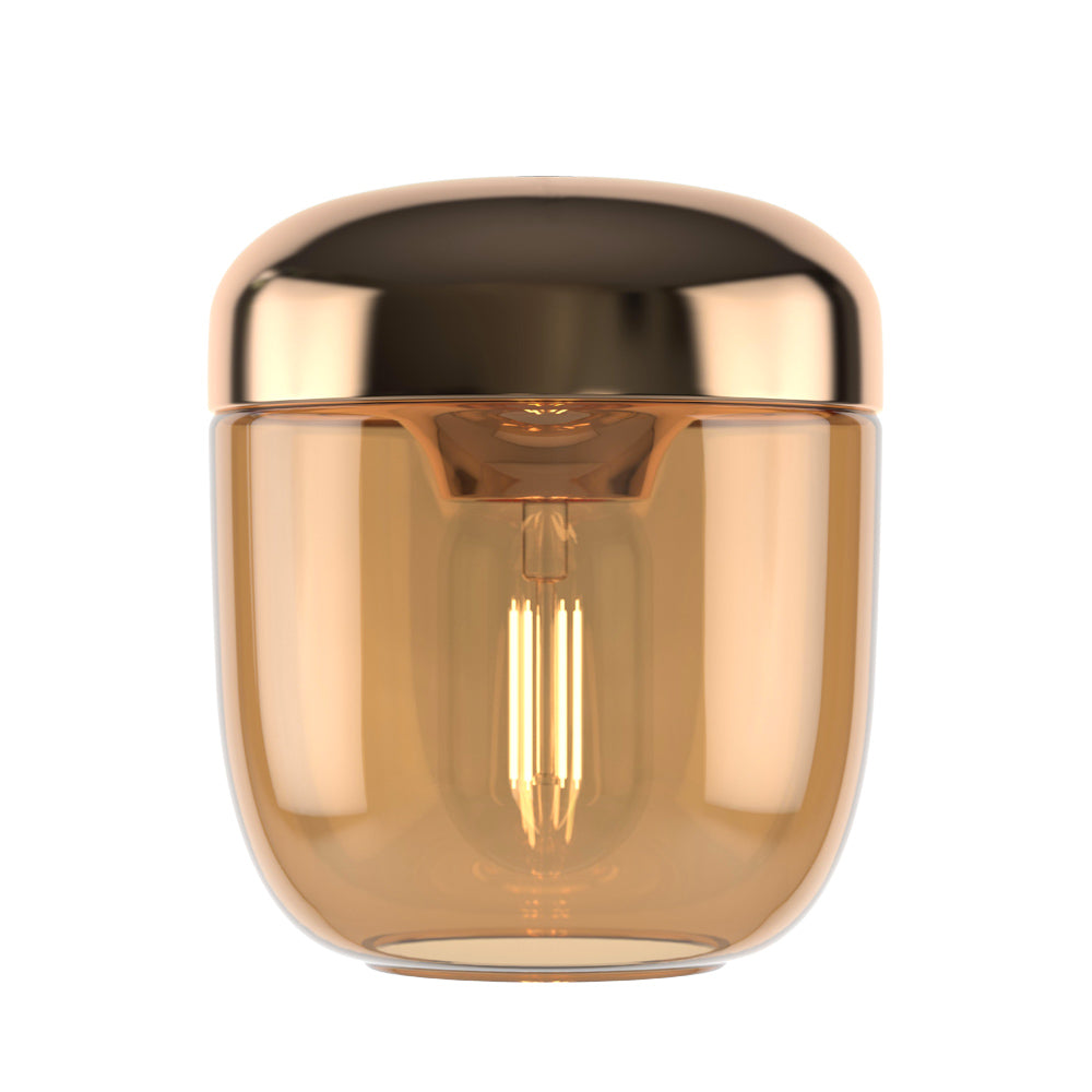 Acorn Lamp Shade in Amber Brass.