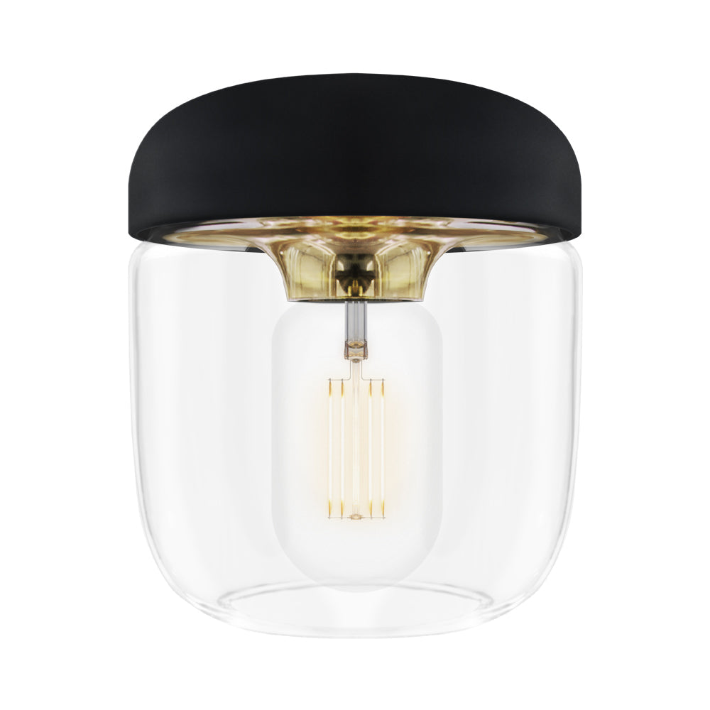 Acorn Lamp Shade in Black/Polished Brass.