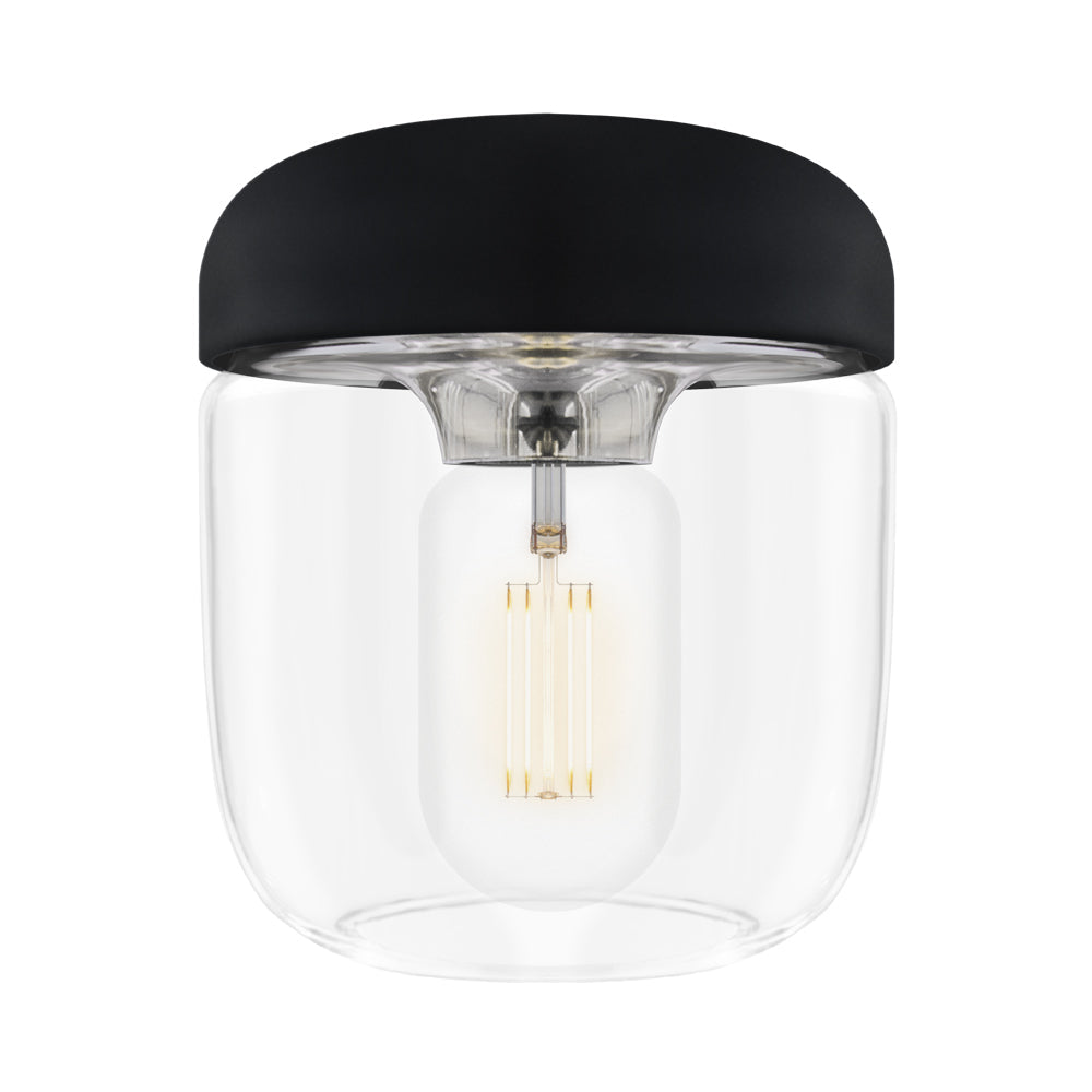 Acorn Lamp Shade in Black/Polished Steel.