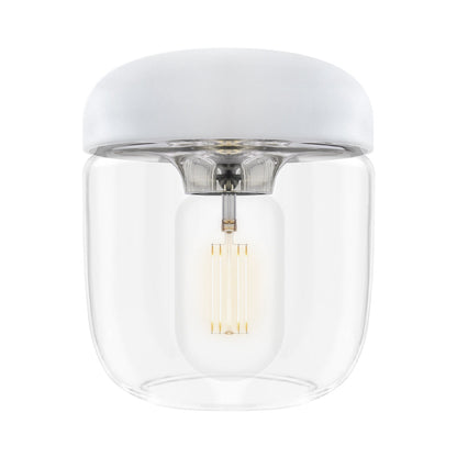 Acorn Lamp Shade in White/Polished Steel.