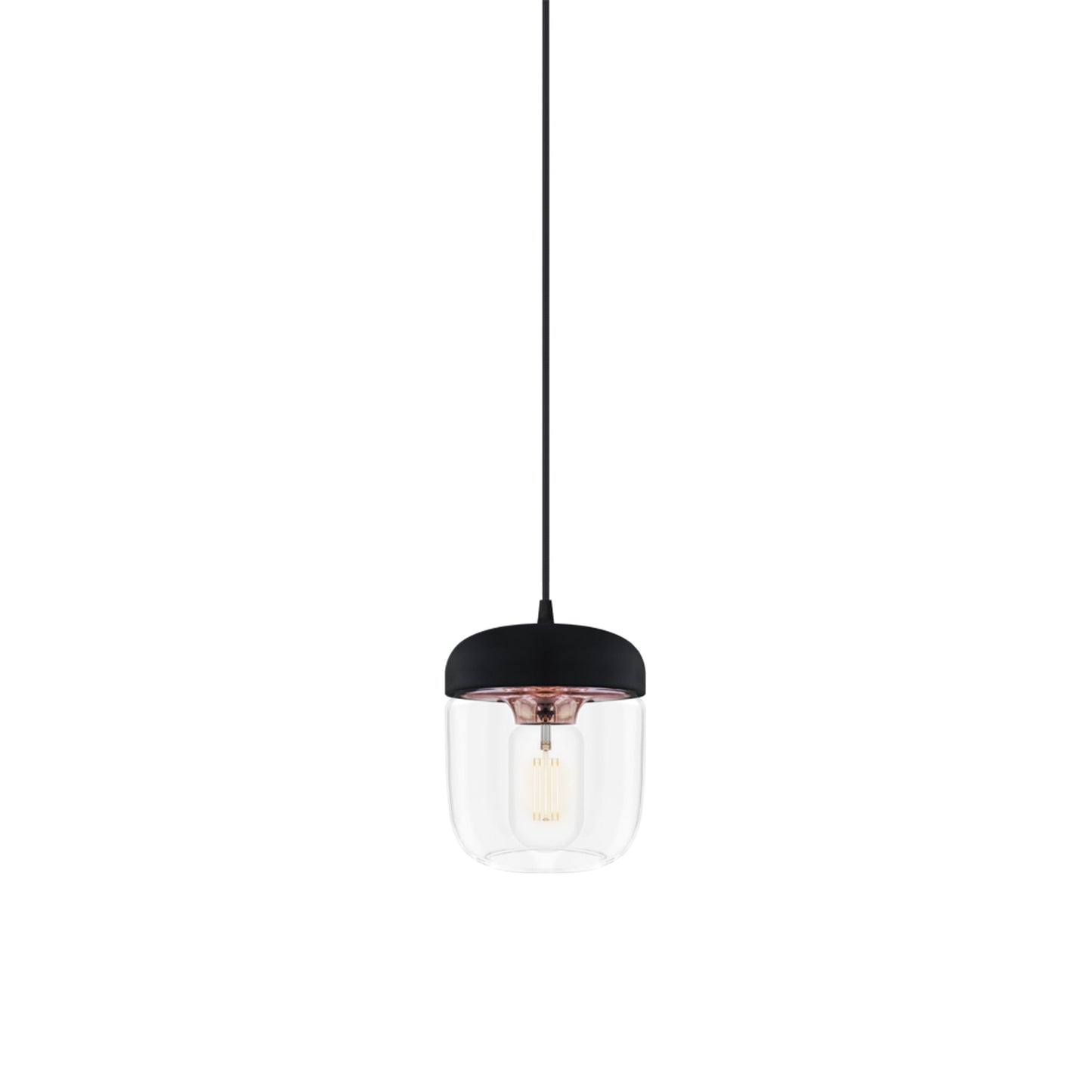 Acorn Pendant Light in Black/Polished Copper.