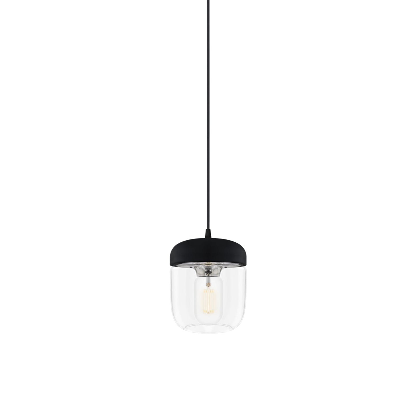 Acorn Pendant Light in Black/Polished Steel.