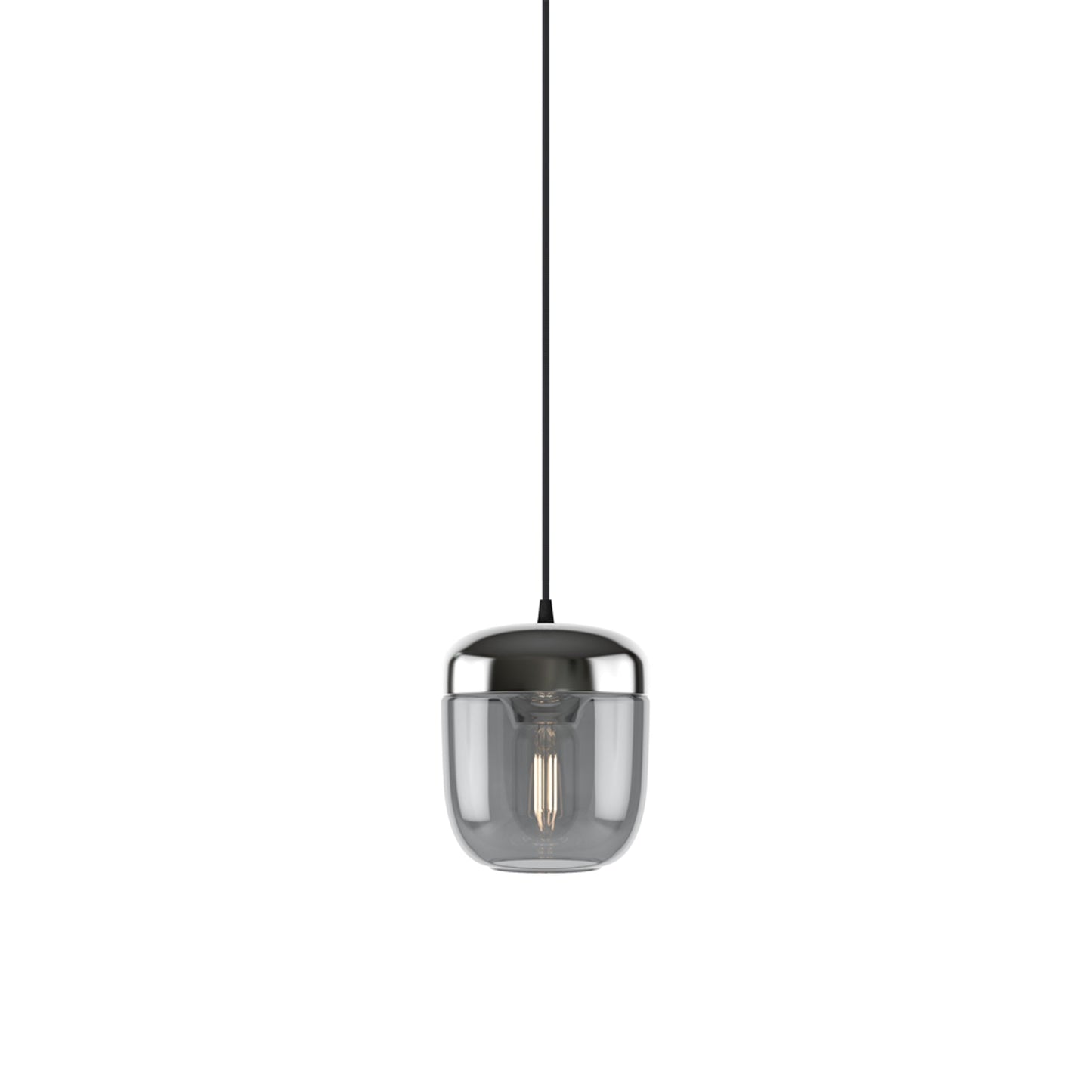 Acorn Pendant Light in Smoked Steel/Black.