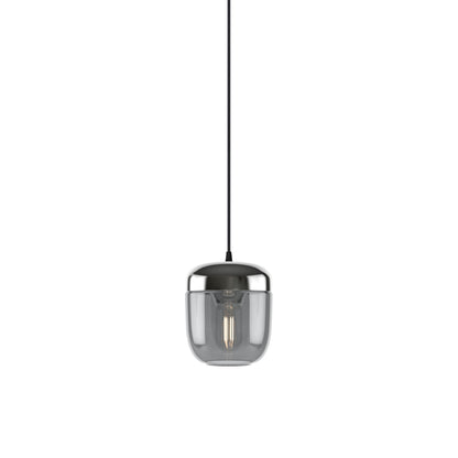 Acorn Pendant Light in Smoked Steel/Black.