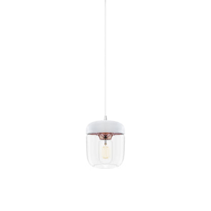 Acorn Pendant Light in White/Polished Copper.