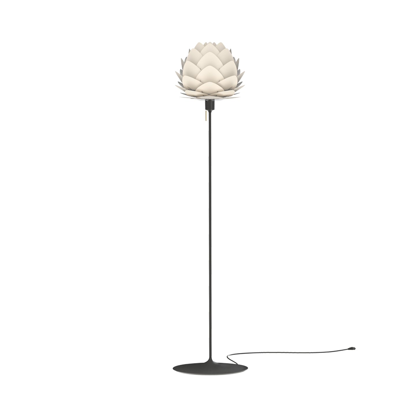 Aluvia Floor Lamp in Black/Pearl White.