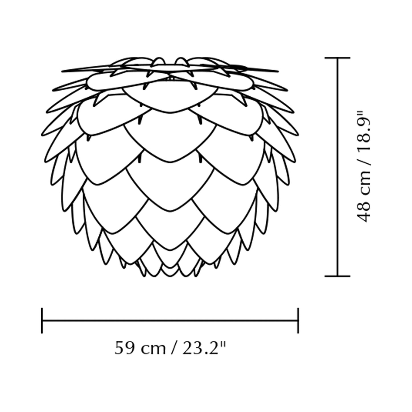 Aluvia Lamp Shade - line drawing.