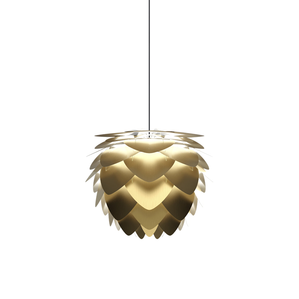 Aluvia Pendant Light in Brushed Brass/Black (15.7-Inch).
