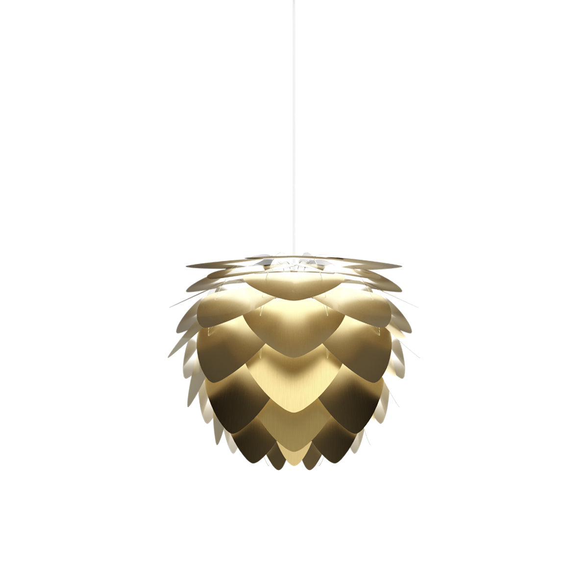 Aluvia Pendant Light in Brushed Brass/White(15.7-Inch).