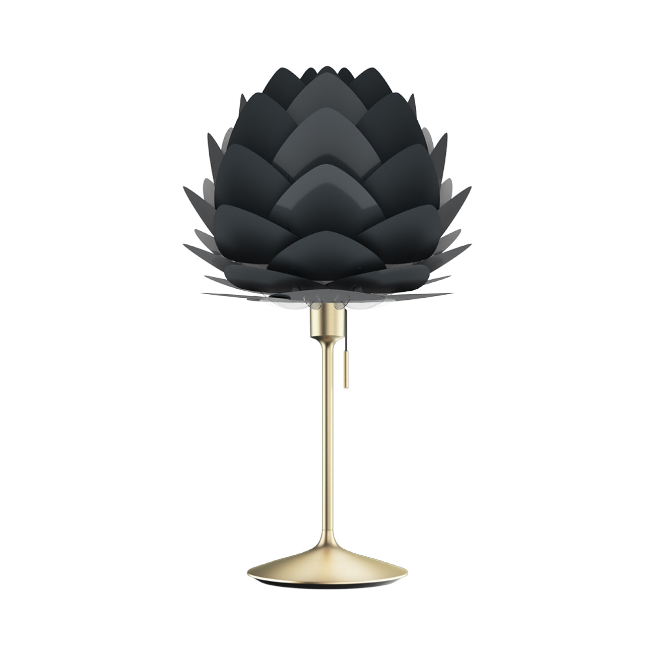 Aluvia Table Lamp in Brushed Brass/Anthracite Grey.