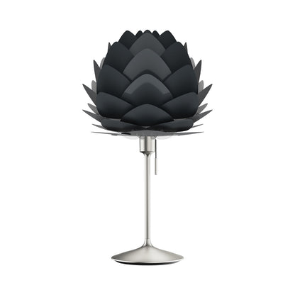 Aluvia Table Lamp in Brushed Steel/Anthracite Grey.