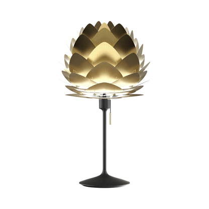 Aluvia Table Lamp in Black/Brushed Brass.