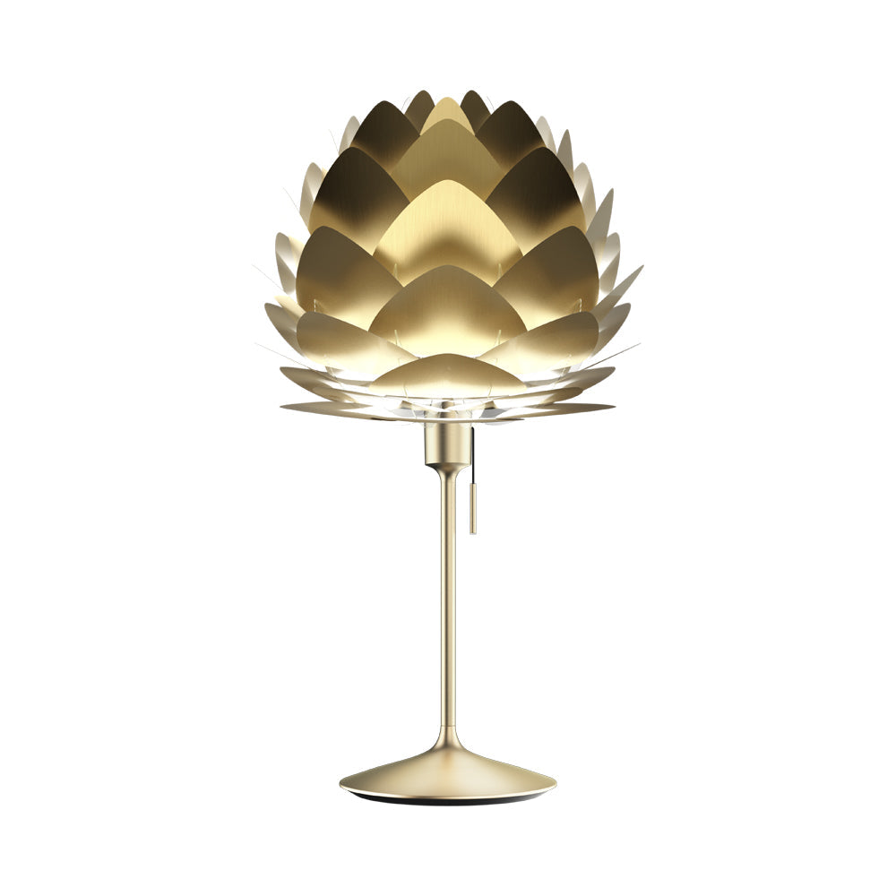 Aluvia Table Lamp in Brushed Brass/Brushed Brass.