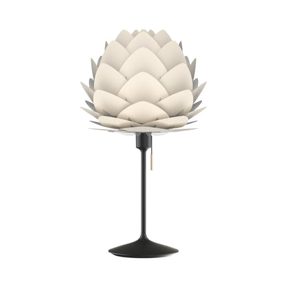 Aluvia Table Lamp in Black/Pearl White.
