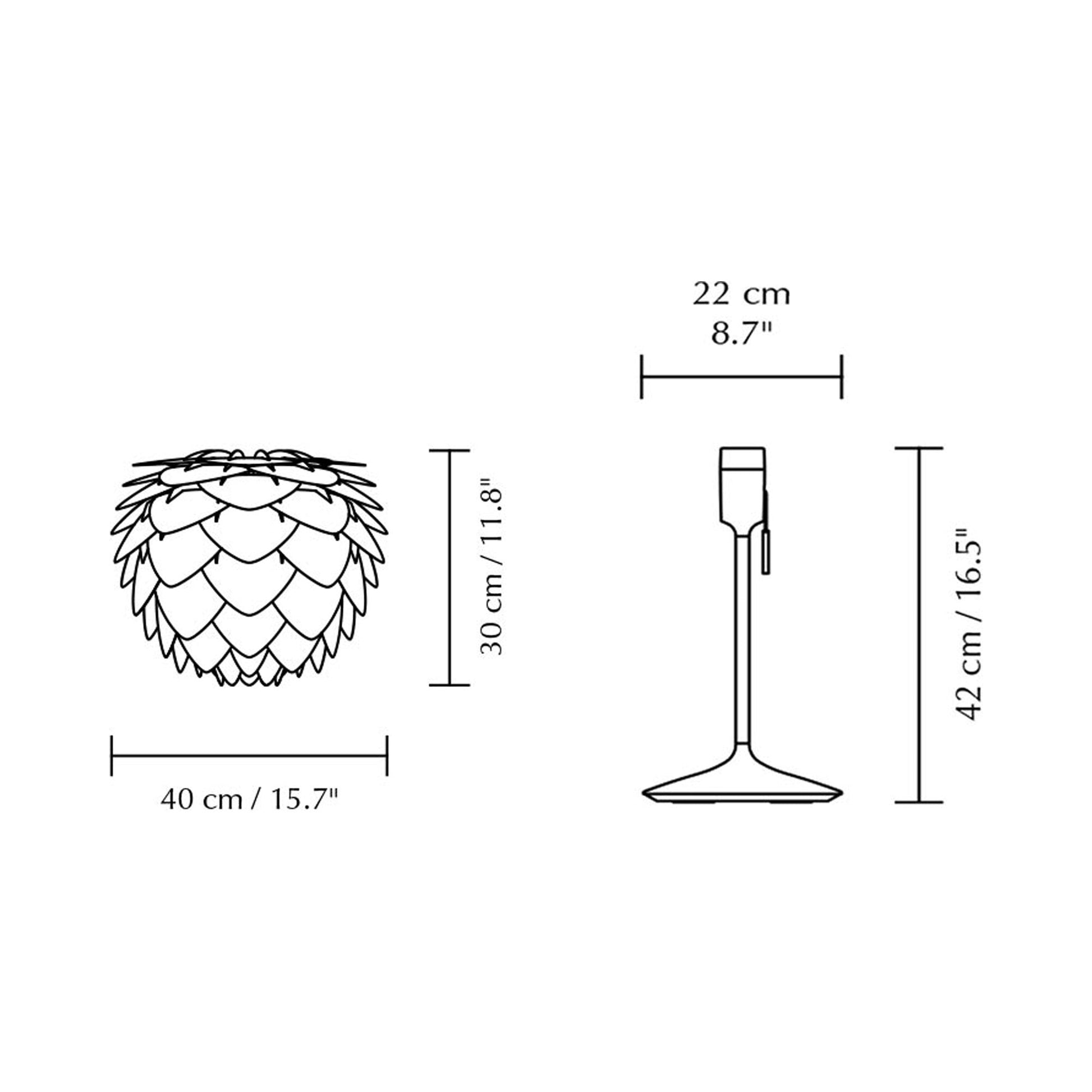 Aluvia Table Lamp - line drawing.