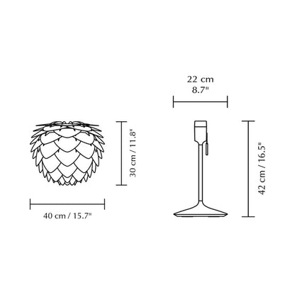 Aluvia Table Lamp - line drawing.