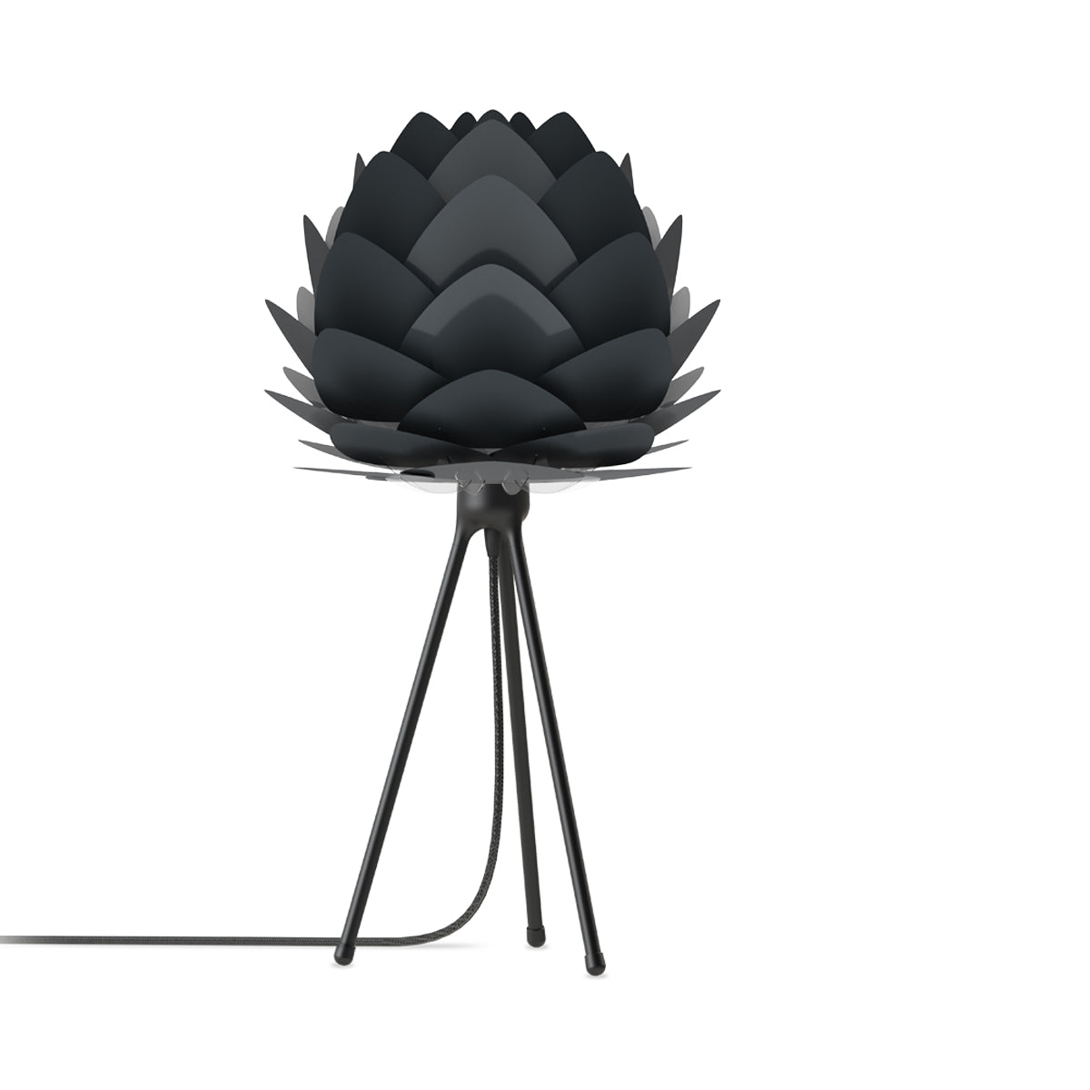 Aluvia Tripod Table Lamp in Black/Anthracite Grey.