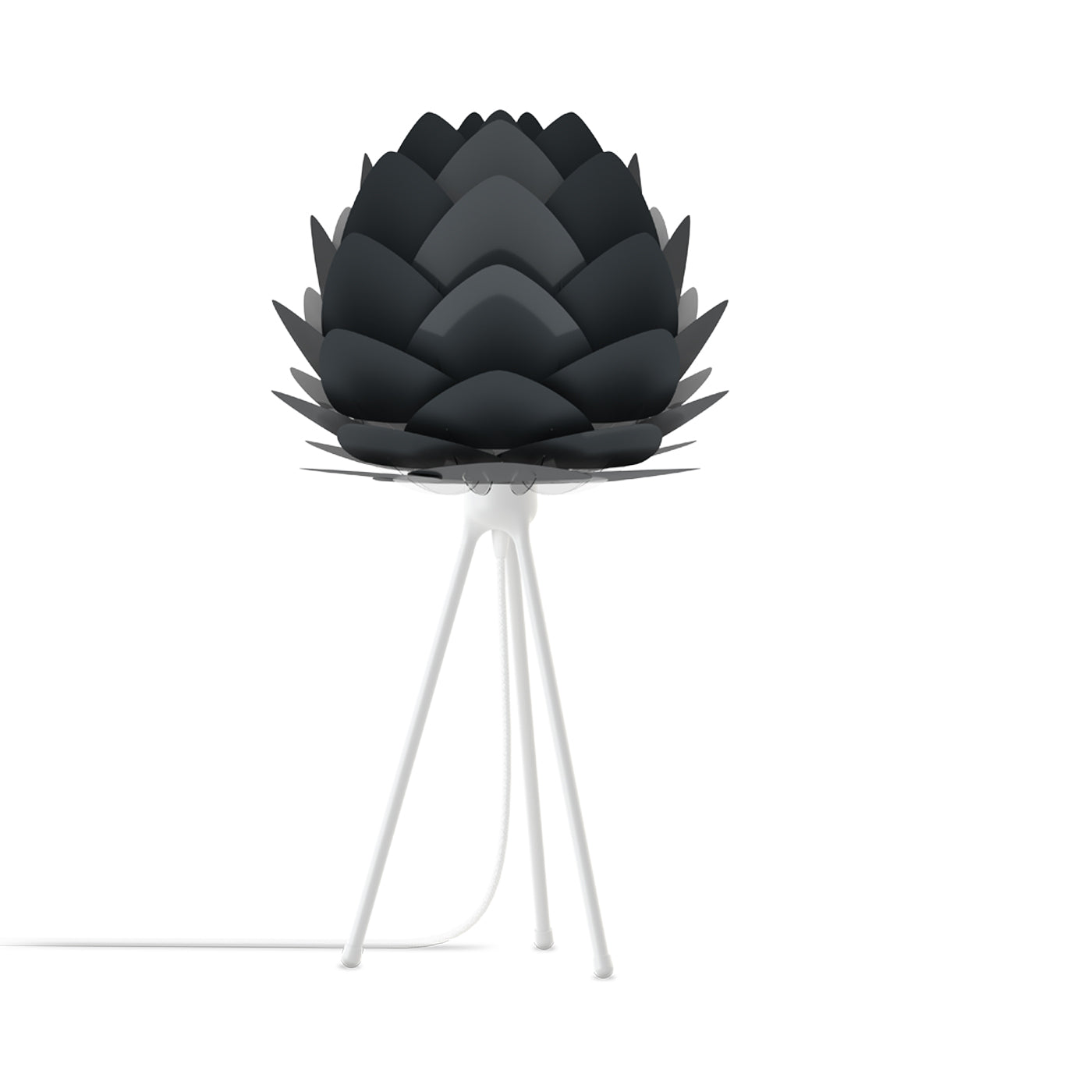 Aluvia Tripod Table Lamp in White/Anthracite Grey.