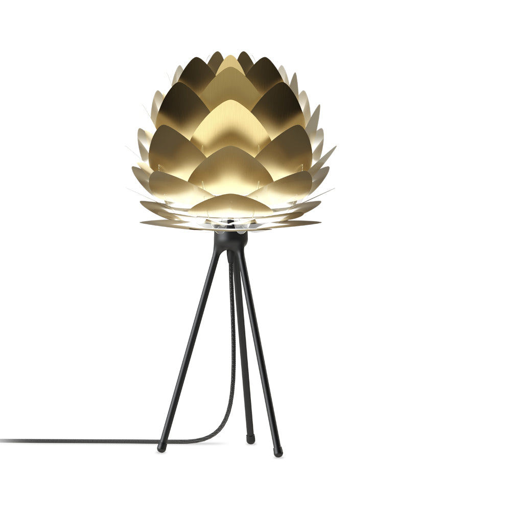 Aluvia Tripod Table Lamp in Black/Brushed Brass.