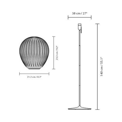 Around The World Floor Lamp - line drawing.