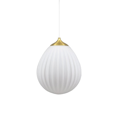 Around The World Pendant Light in Brushed Brass/White (10.7-Inch).