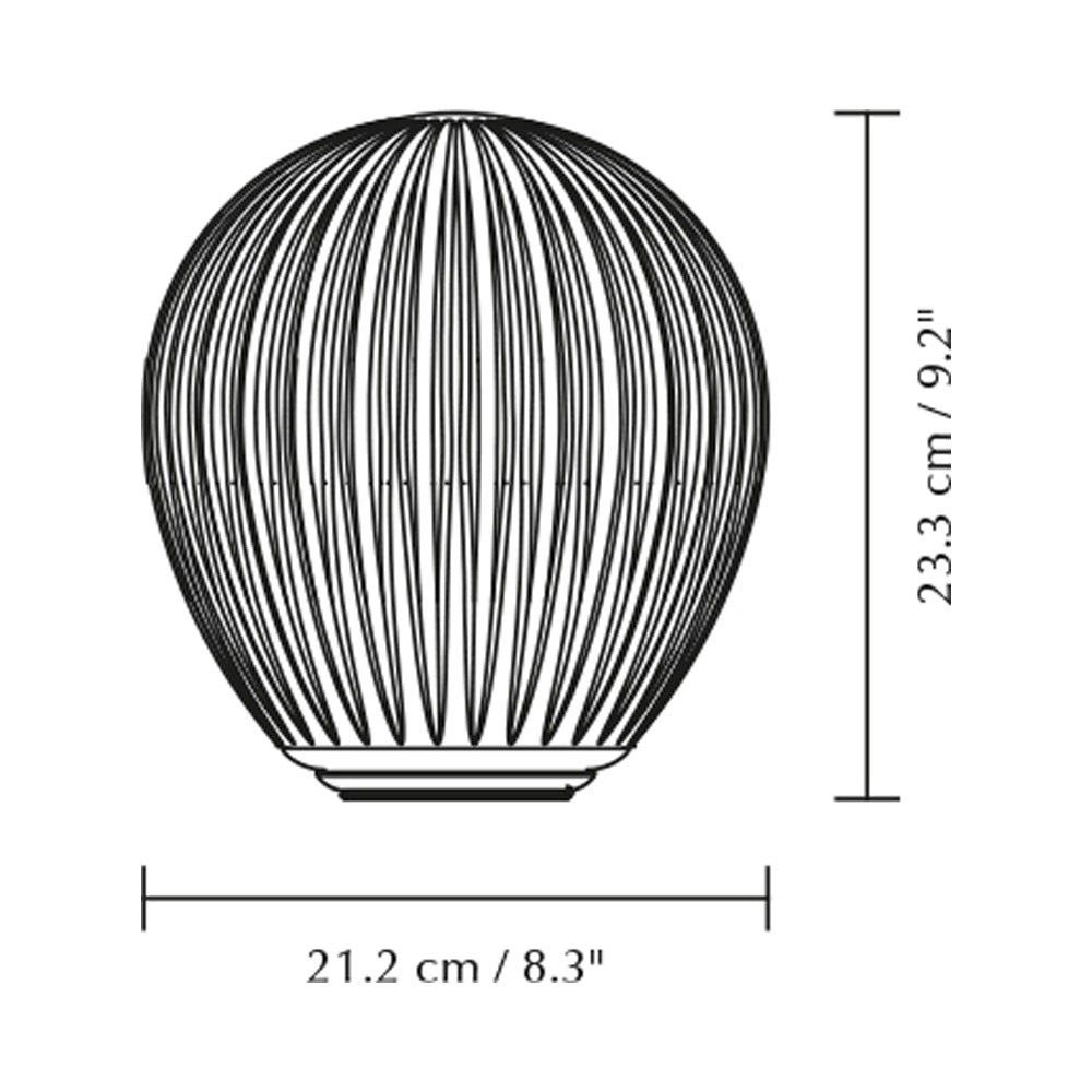 Around The World Table / Floor Lamp Shade - line drawing.