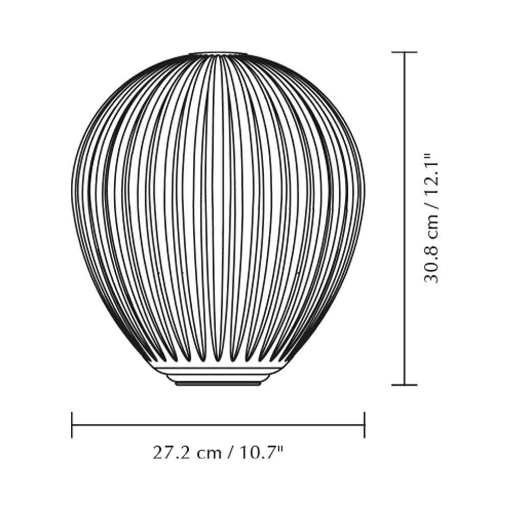 Around The World Table / Floor Lamp Shade - line drawing.
