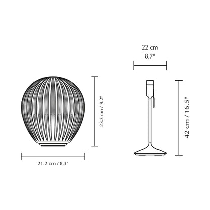 Around The World Table Lamp - line drawing.