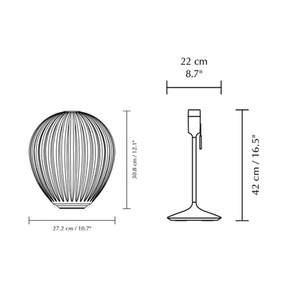 Around The World Table Lamp - line drawing.