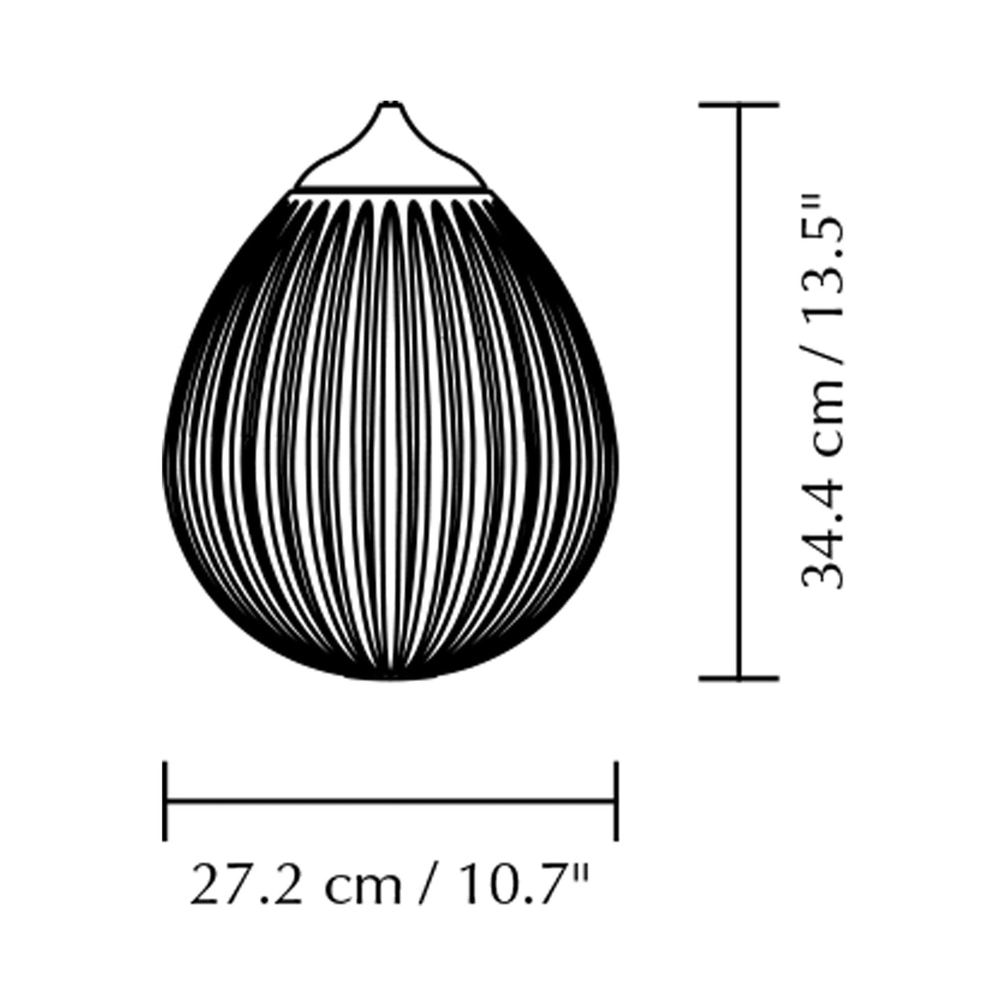 Around The World Top Pendant Light Shade - line drawing.