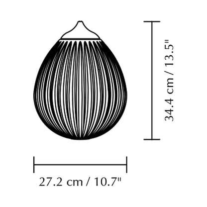 Around The World Top Pendant Light Shade - line drawing.