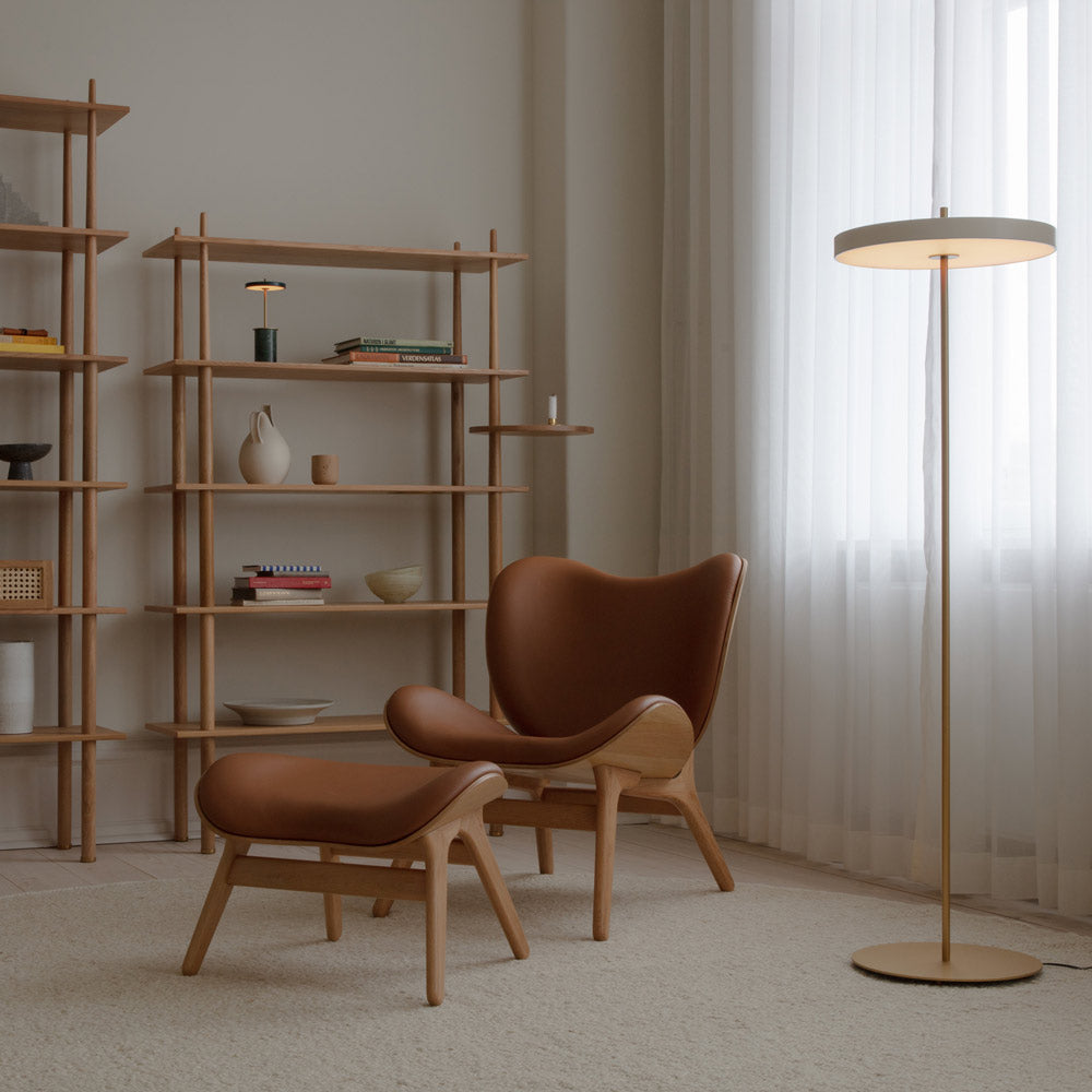 Asteria LED Floor Lamp in living room.