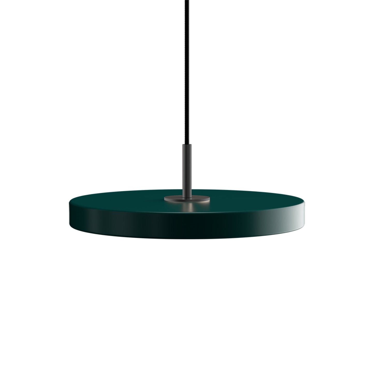 Asteria LED Pendant Light in Forest Green/Black (12.2-Inch).