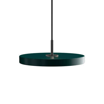 Asteria LED Pendant Light in Forest Green/Black (12.2-Inch).