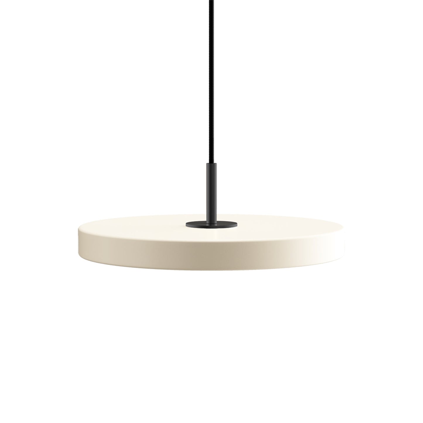 Asteria LED Pendant Light in Pearl White/Black (12.2-Inch).